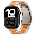 For Apple Watch Series 10 46mm Three Beads Titanium Alloy Metal Watch Band(Titanium Orange) - 1