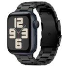 For Apple Watch SE 2023 44mm Three Beads Titanium Alloy Metal Watch Band(Black) - 1