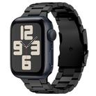 For Apple Watch SE 2023 40mm Three Beads Titanium Alloy Metal Watch Band(Black) - 1