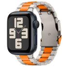 For Apple Watch SE 2023 40mm Three Beads Titanium Alloy Metal Watch Band(Titanium Orange) - 1