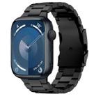 For Apple Watch Series 9 41mm Three Beads Titanium Alloy Metal Watch Band(Black) - 1