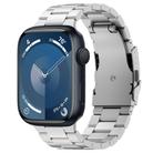 For Apple Watch Series 9 41mm Three Beads Titanium Alloy Metal Watch Band(Silver) - 1