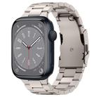 For Apple Watch Series 8 41mm Three Beads Titanium Alloy Metal Watch Band(Titanium Color) - 1