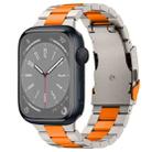 For Apple Watch Series 8 41mm Three Beads Titanium Alloy Metal Watch Band(Titanium Orange) - 1