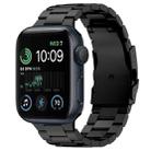 For Apple Watch SE 2022 40mm Three Beads Titanium Alloy Metal Watch Band(Black) - 1