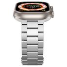 For Apple Watch SE 2022 40mm Three Beads Titanium Alloy Metal Watch Band(Silver) - 2