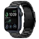 For Apple Watch SE 2022 44mm Three Beads Titanium Alloy Metal Watch Band(Black) - 1