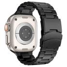 For Apple Watch SE 2022 44mm Three Beads Titanium Alloy Metal Watch Band(Black) - 3