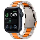 For Apple Watch SE 2022 44mm Three Beads Titanium Alloy Metal Watch Band(Titanium Orange) - 1