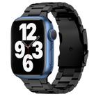 For Apple Watch Series 7 41mm Three Beads Titanium Alloy Metal Watch Band(Black) - 1