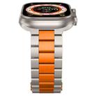 For Apple Watch Series 7 41mm Three Beads Titanium Alloy Metal Watch Band(Titanium Orange) - 2