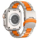 For Apple Watch Series 7 41mm Three Beads Titanium Alloy Metal Watch Band(Titanium Orange) - 3