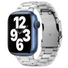 For Apple Watch Series 7 45mm Three Beads Titanium Alloy Metal Watch Band(Silver) - 1