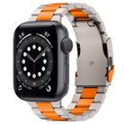 For Apple Watch Series 6 44mm Three Beads Titanium Alloy Metal Watch Band(Titanium Orange) - 1