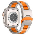 For Apple Watch Series 6 44mm Three Beads Titanium Alloy Metal Watch Band(Titanium Orange) - 3