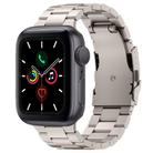 For Apple Watch Series 5 44mm Three Beads Titanium Alloy Metal Watch Band(Titanium Color) - 1