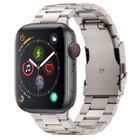 For Apple Watch Series 4 44mm Three Beads Titanium Alloy Metal Watch Band(Titanium Color) - 1