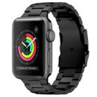 For Apple Watch Series 3 38mm Three Beads Titanium Alloy Metal Watch Band(Black) - 1