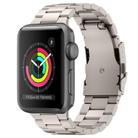 For Apple Watch Series 3 38mm Three Beads Titanium Alloy Metal Watch Band(Titanium Color) - 1