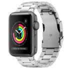 For Apple Watch Series 3 42mm Three Beads Titanium Alloy Metal Watch Band(Silver) - 1