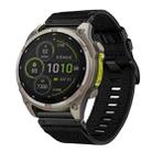 For Garmin Fenix 8 MIP 47mm Nylon Canvas Quick Release 22mm Watch Band(Black) - 1