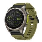 For Garmin Fenix 8 MIP 47mm Nylon Canvas Quick Release 22mm Watch Band(Army Green) - 1