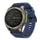 For Garmin Fenix 8 MIP 47mm Nylon Canvas Quick Release 22mm Watch Band(Blue) - 1