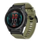 For Garmin Fenix E 47mm Nylon Canvas Quick Release 22mm Watch Band(Olive Green) - 1