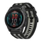 For Garmin Fenix E 47mm Nylon Canvas Quick Release 22mm Watch Band(Black Gray) - 1