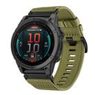 For Garmin Fenix E 47mm Nylon Canvas Quick Release 22mm Watch Band(Army Green) - 1