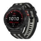 For Garmin Fenix 7 Solar Nylon Canvas Quick Release 22mm Watch Band(Black Gray) - 1