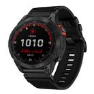 For Garmin Fenix 7 Solar Nylon Canvas Quick Release 22mm Watch Band(Black) - 1