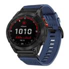 For Garmin Fenix 7 Solar Nylon Canvas Quick Release 22mm Watch Band(Blue) - 1