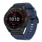 For Garmin Fenix 7 Sapphire Solar Nylon Canvas Quick Release 22mm Watch Band(Blue) - 1