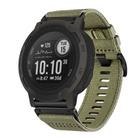 For Garmin Instinct / Instinct 2 Nylon Canvas Quick Release 22mm Watch Band(Olive Green) - 1