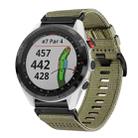 For Garmin Approach S62 Nylon Canvas Quick Release 22mm Watch Band(Olive Green) - 1