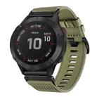 For Garmin Fenix 6 GPS / 6 Pro GPS Nylon Canvas Quick Release 22mm Watch Band(Olive Green) - 1