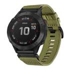 For Garmin Fenix 6 GPS / 6 Pro GPS Nylon Canvas Quick Release 22mm Watch Band(Army Green) - 1