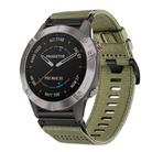 For Garmin Fenix 6 Sapphire GPS Nylon Canvas Quick Release 22mm Watch Band(Olive Green) - 1