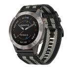 For Garmin Fenix 6 Sapphire GPS Nylon Canvas Quick Release 22mm Watch Band(Black Gray) - 1