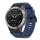 For Garmin Fenix 6 Sapphire GPS Nylon Canvas Quick Release 22mm Watch Band(Blue) - 1