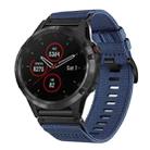 For Garmin Fenix 5 / 5 Plus Nylon Canvas Quick Release 22mm Watch Band(Blue) - 1