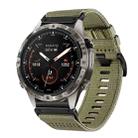For Garmin MARQ Gen 2 Nylon Canvas Quick Release 22mm Watch Band(Olive Green) - 1