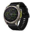 For Garmin Fenix 8 MIP 51mm Nylon Canvas Quick Release 26mm Watch Band(Black) - 1