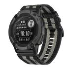 For Garmin Instinct 2X Nylon Canvas Quick Release 26mm Watch Band(Black Gray) - 1