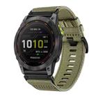 For Garmin Enduro 2 / Enduro Nylon Canvas Quick Release 26mm Watch Band(Olive Green) - 1