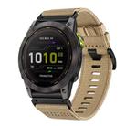 For Garmin Enduro 2 / Enduro Nylon Canvas Quick Release 26mm Watch Band(Khaki) - 1