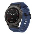 For Garmin Fenix 6X / 6X Pro Nylon Canvas Quick Release 26mm Watch Band(Blue) - 1