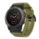 For Garmin Fenix 5X / 5X Puls Nylon Canvas Quick Release 26mm Watch Band(Army Green) - 1