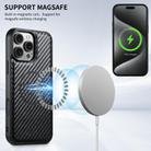 For iPhone 16 Pro Max Suteni TXWH18 Carbon Fiber Texture Detachable Wallet MagSafe Phone Case(Black) - 3